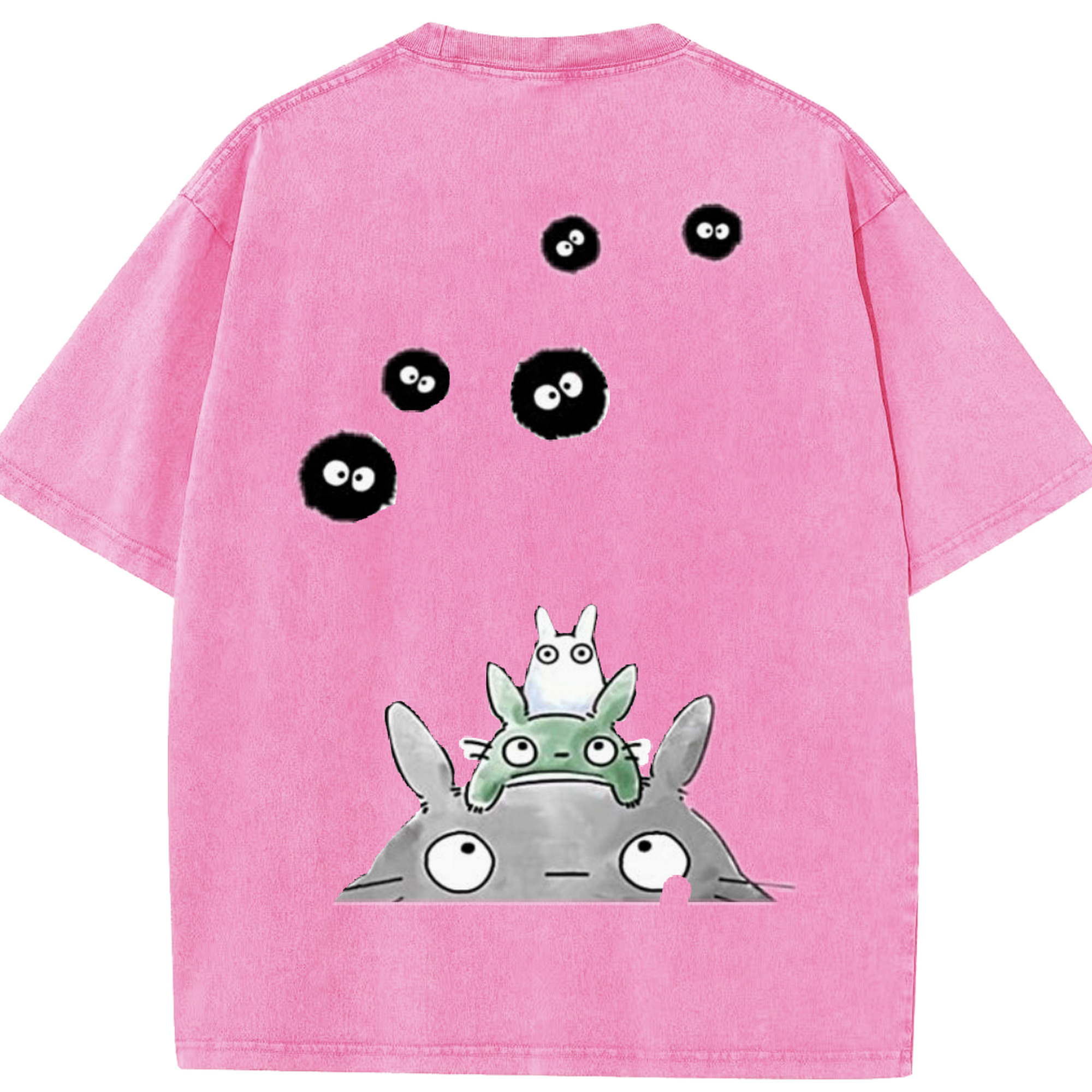（画像用） となりのトトロ 草壁メイ 草壁サツキ My Neighbor Totoro Satsuki Kusakabe Mei Kusakabe 綿100% ヴィンテージ風 半袖Tシャツ（背面プリント）